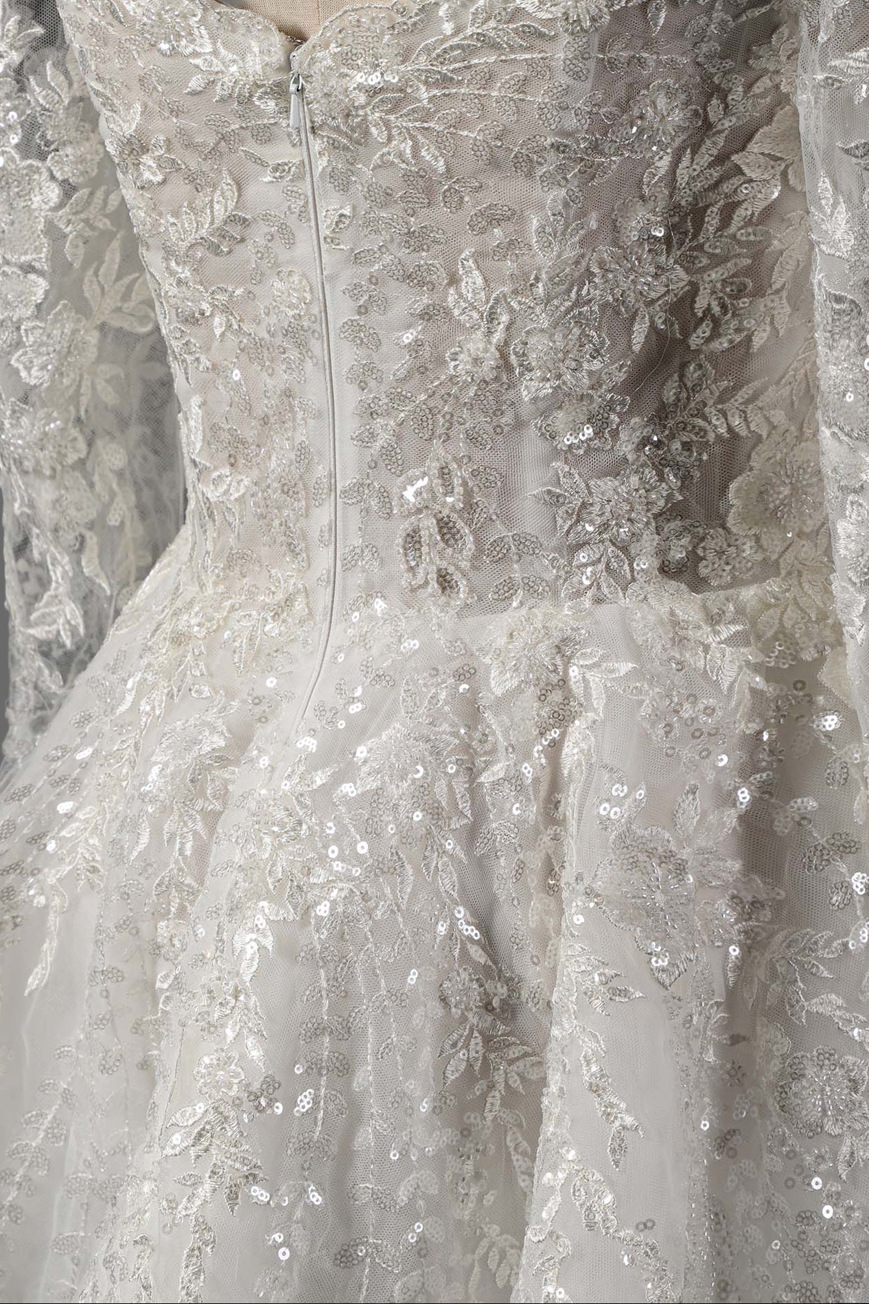 Off-Shoulder Lace Wedding Dress with Long Sleeves OWD-101