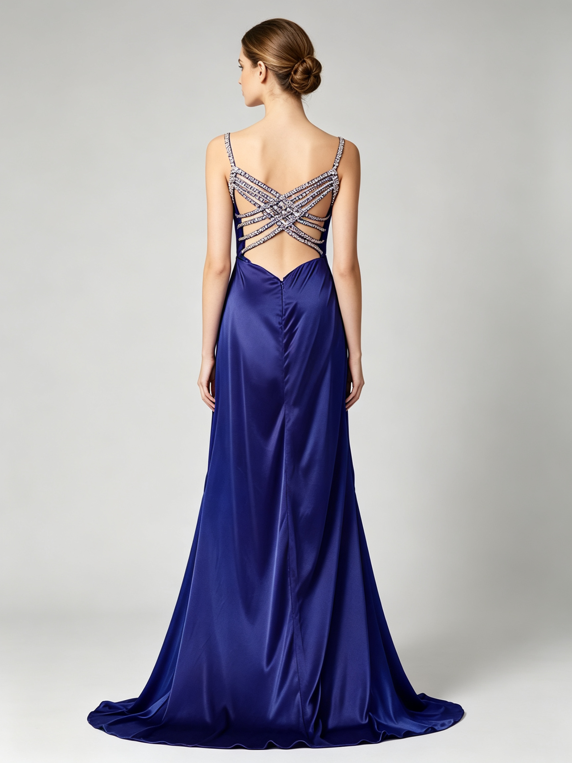 Royal Blue Beaded Prom Dress - Sweetheart Neckline Evening Gown
