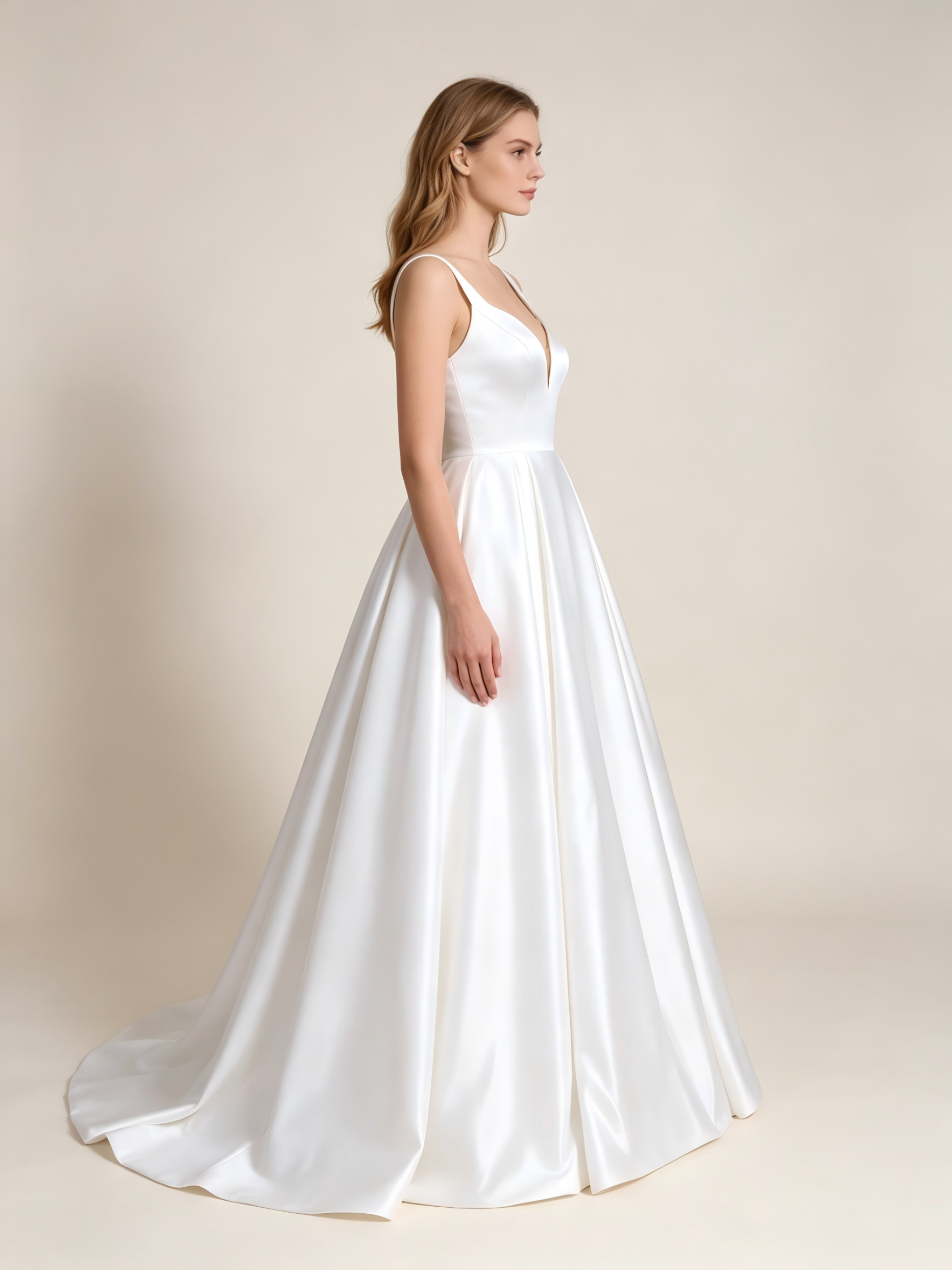 Satin Tank Ball Gown Wedding Dress
