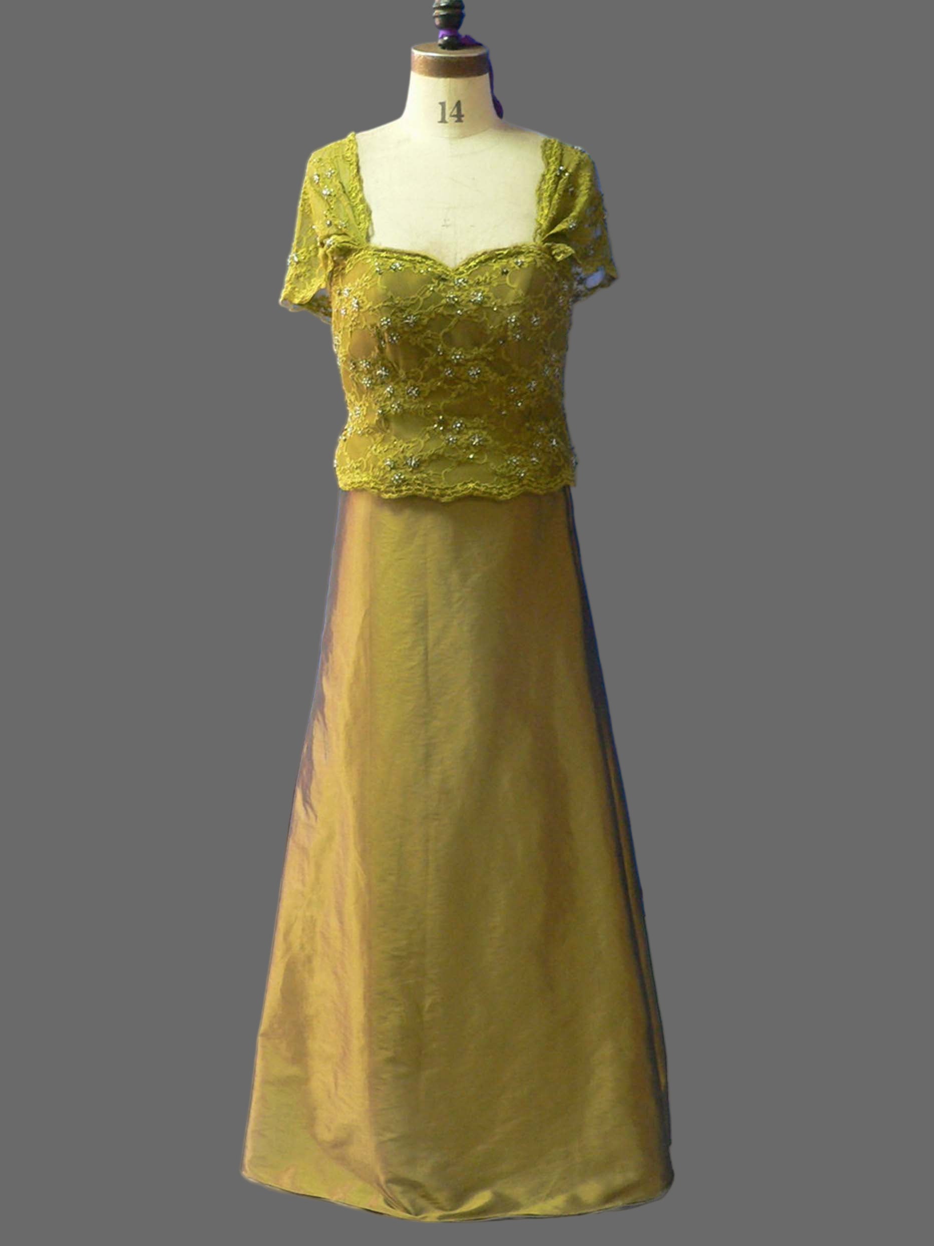 Sequin Lace Mother of the Bride Dress with Sleeves - Two Piece Formal Gown