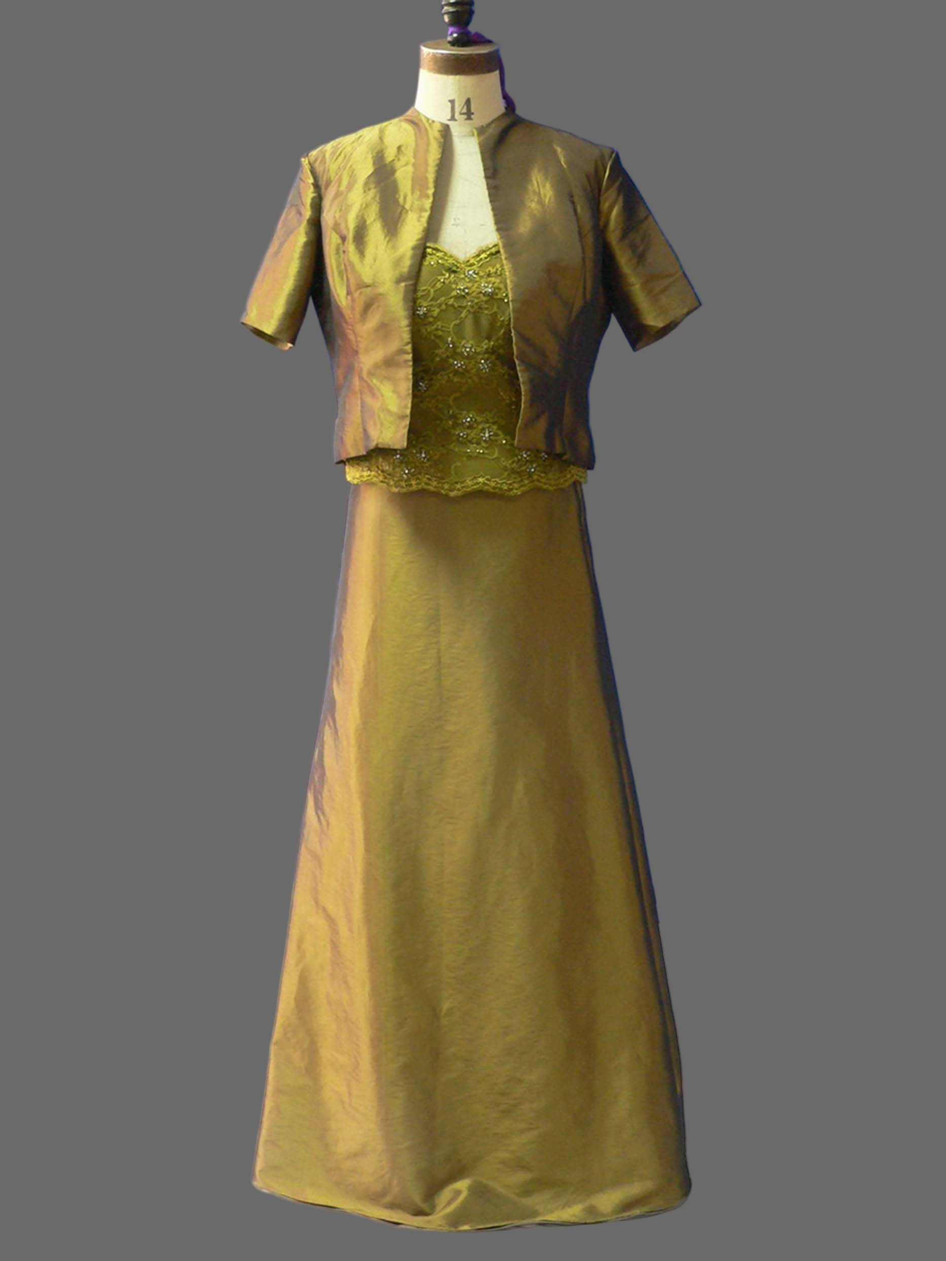 Sequin Lace Mother of the Bride Dress with Sleeves - Two Piece Formal Gown