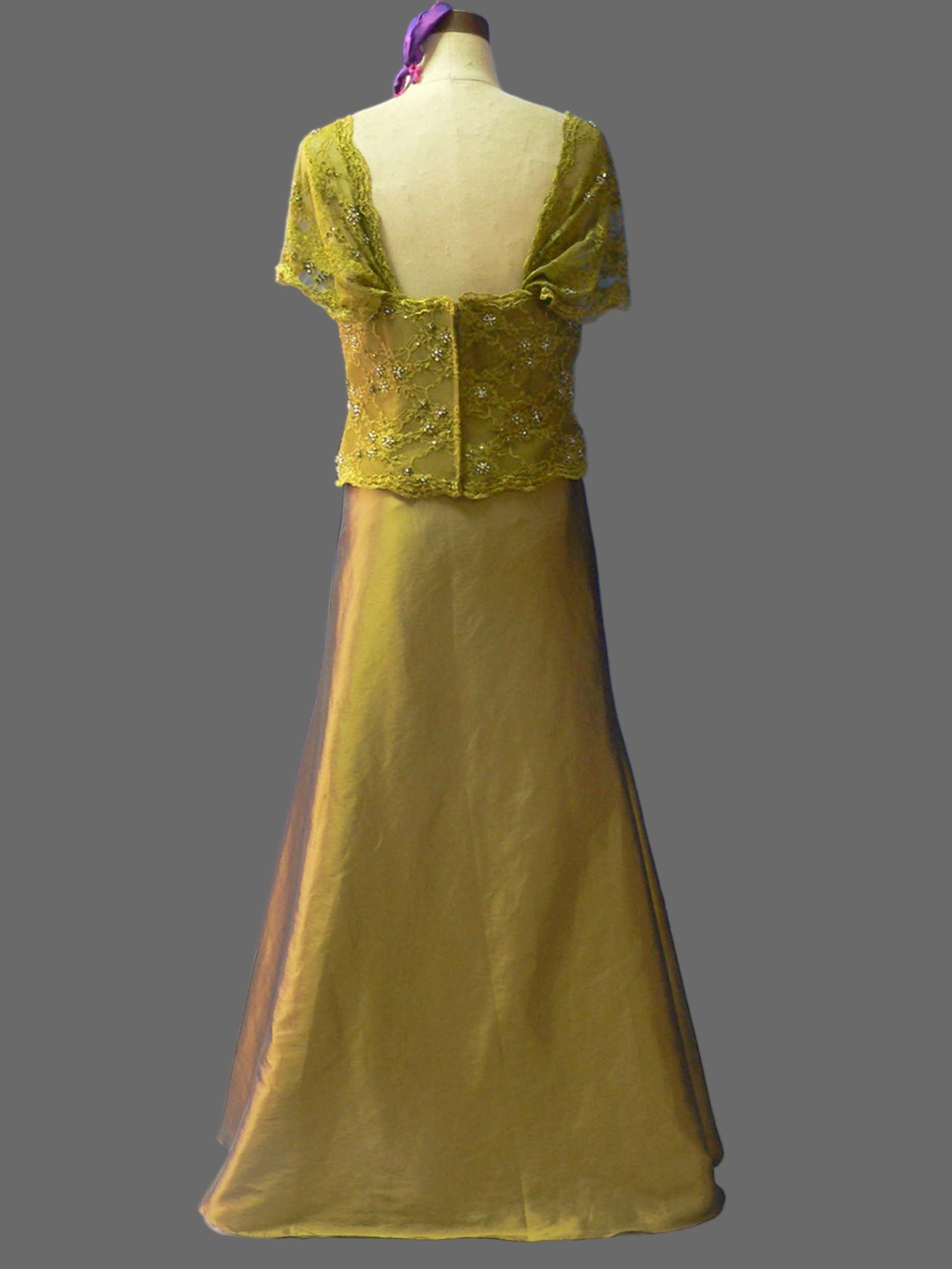 Sequin Lace Mother of the Bride Dress with Sleeves - Two Piece Formal Gown