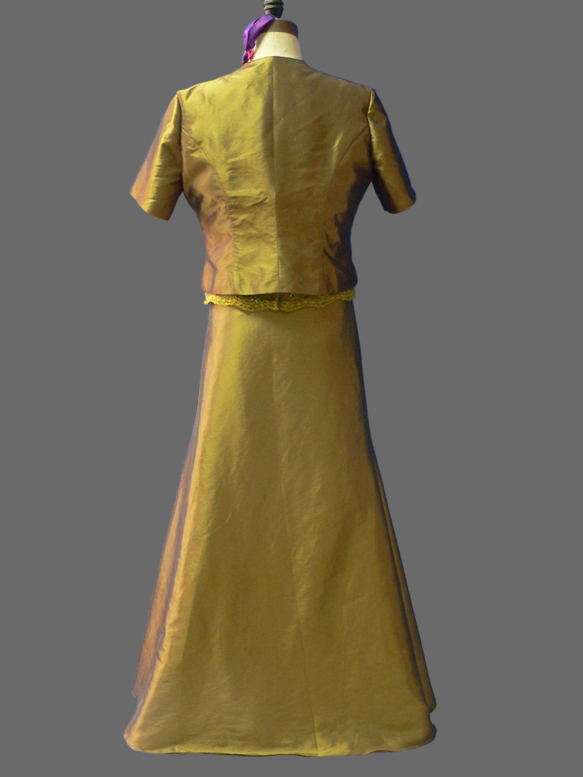 Sequin Lace Mother of the Bride Dress with Sleeves - Two Piece Formal Gown