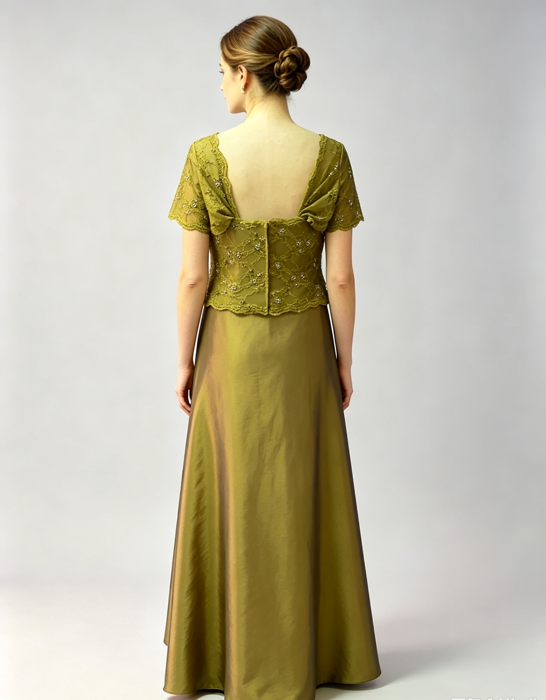 Sequin Lace Mother of the Bride Dress with Sleeves - Two Piece Formal Gown