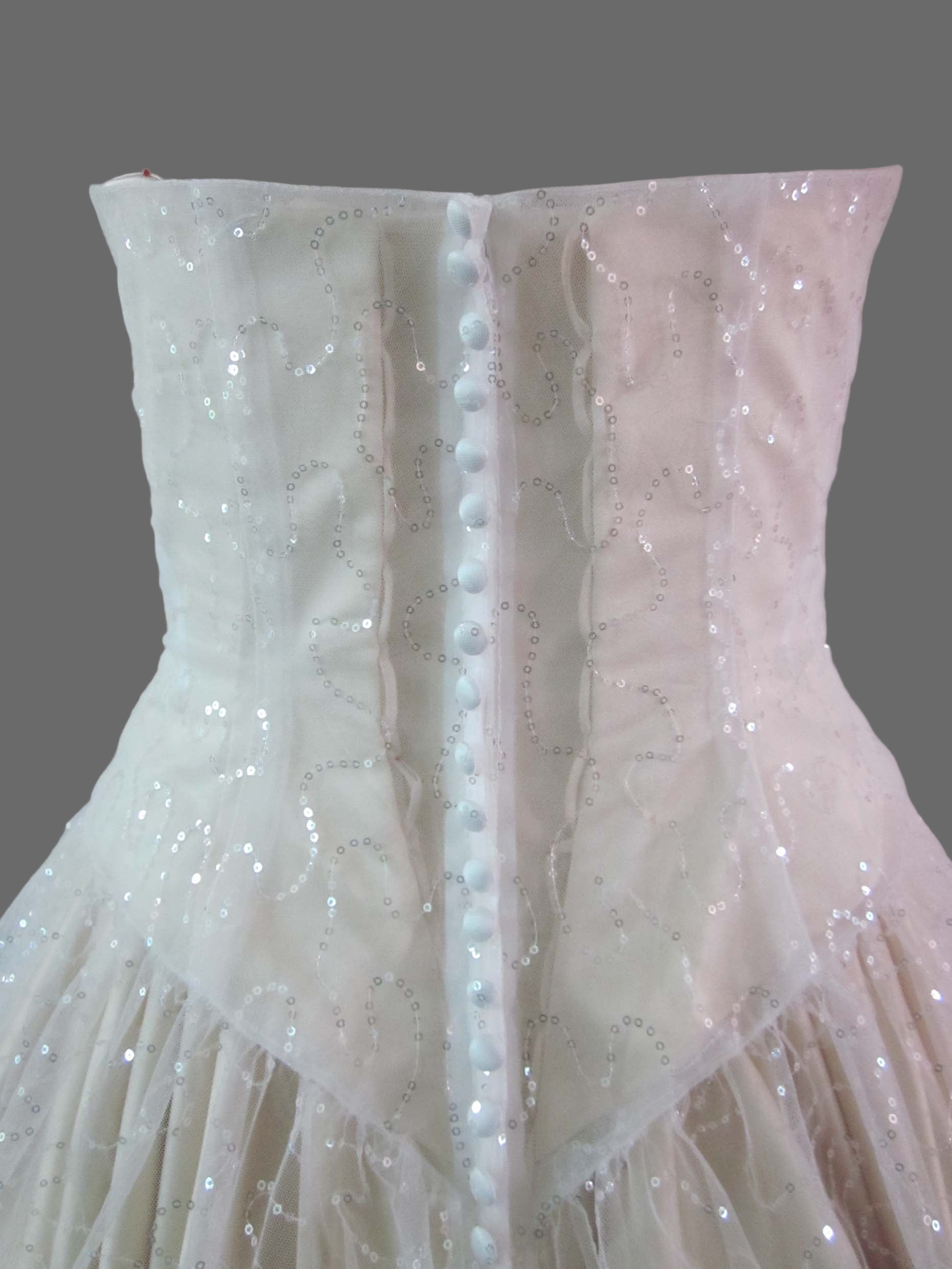 Sparkle Tulle Ball Gown Wedding Dress - Strapless Sweetheart with Glitter Cathedral Train