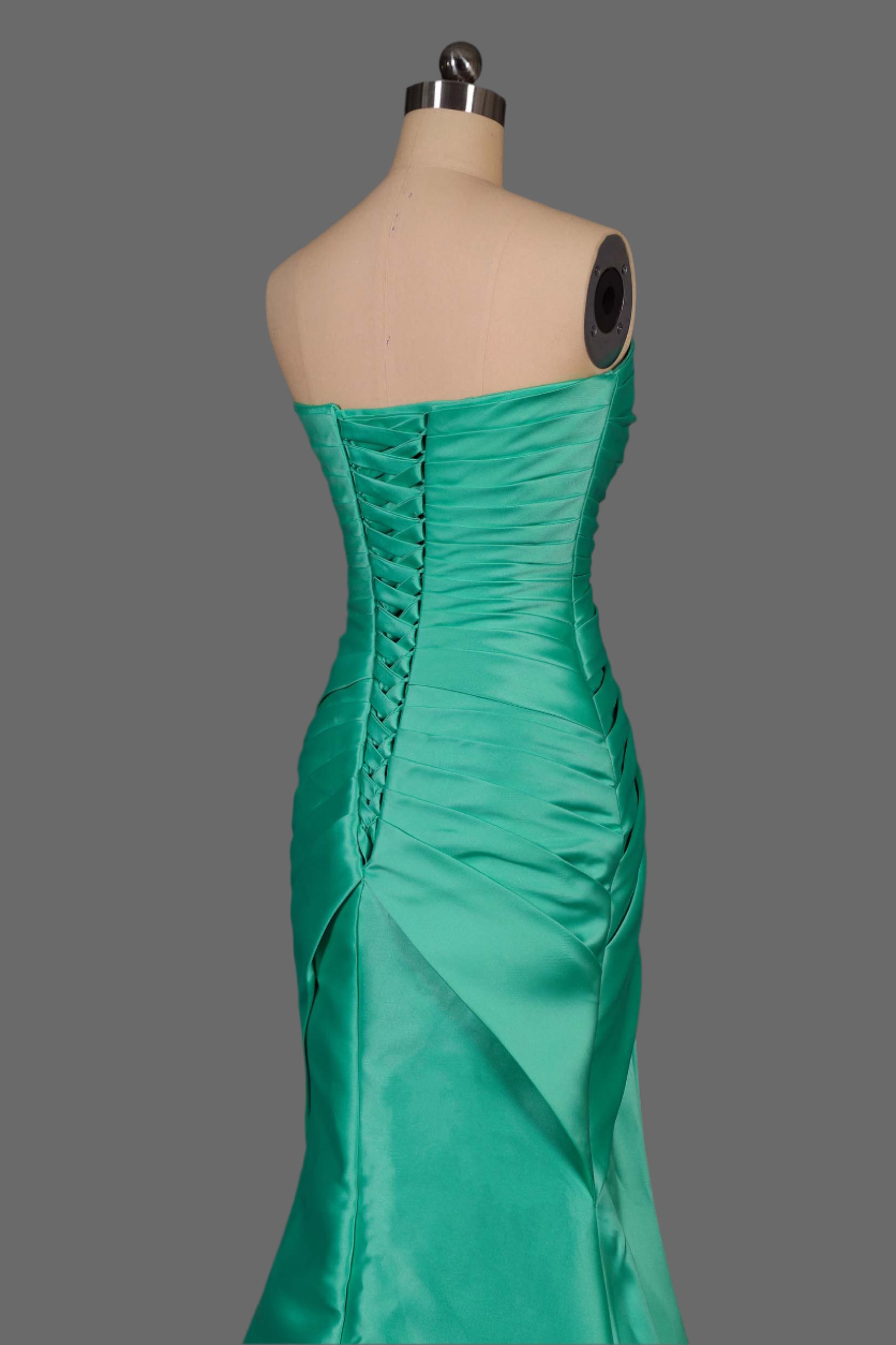Strapless Sweetheart Neckline Ruched Bodice Satin Mermaid Dress