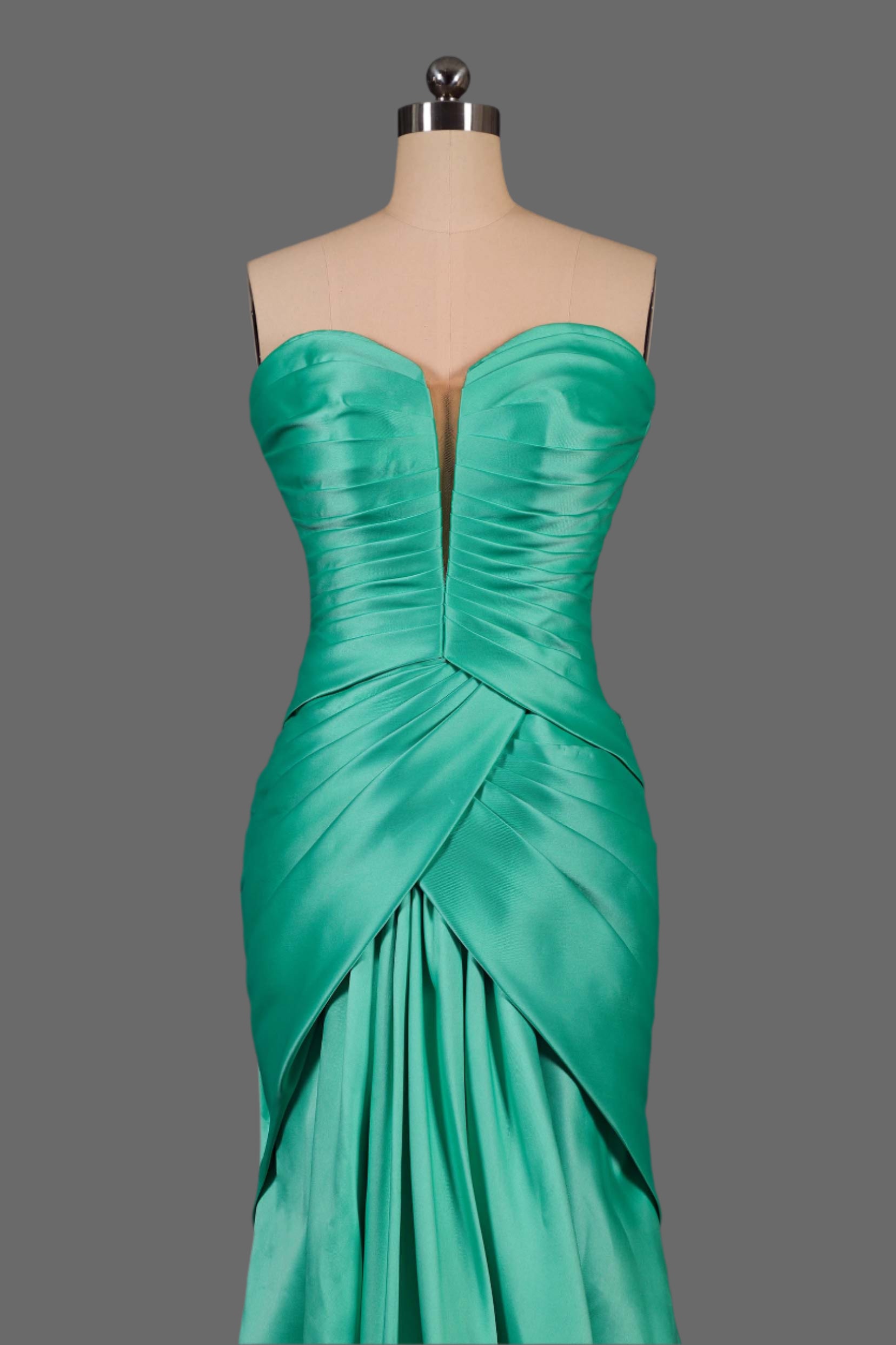Strapless Sweetheart Neckline Ruched Bodice Satin Mermaid Dress