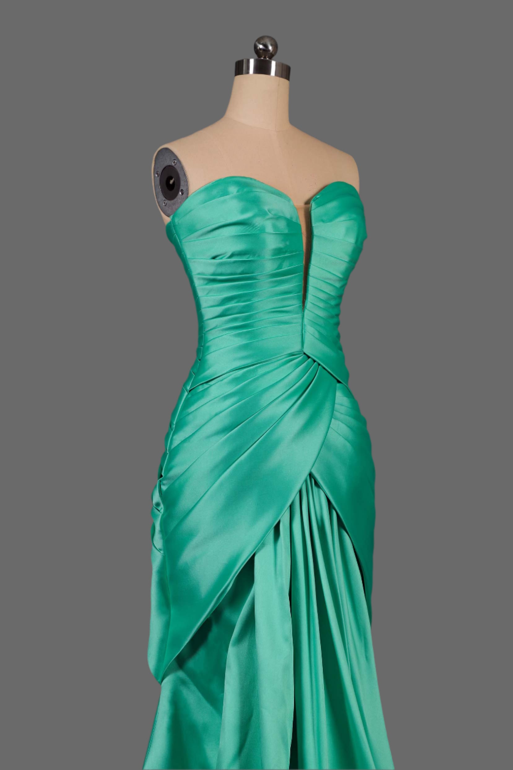 Strapless Sweetheart Neckline Ruched Bodice Satin Mermaid Dress