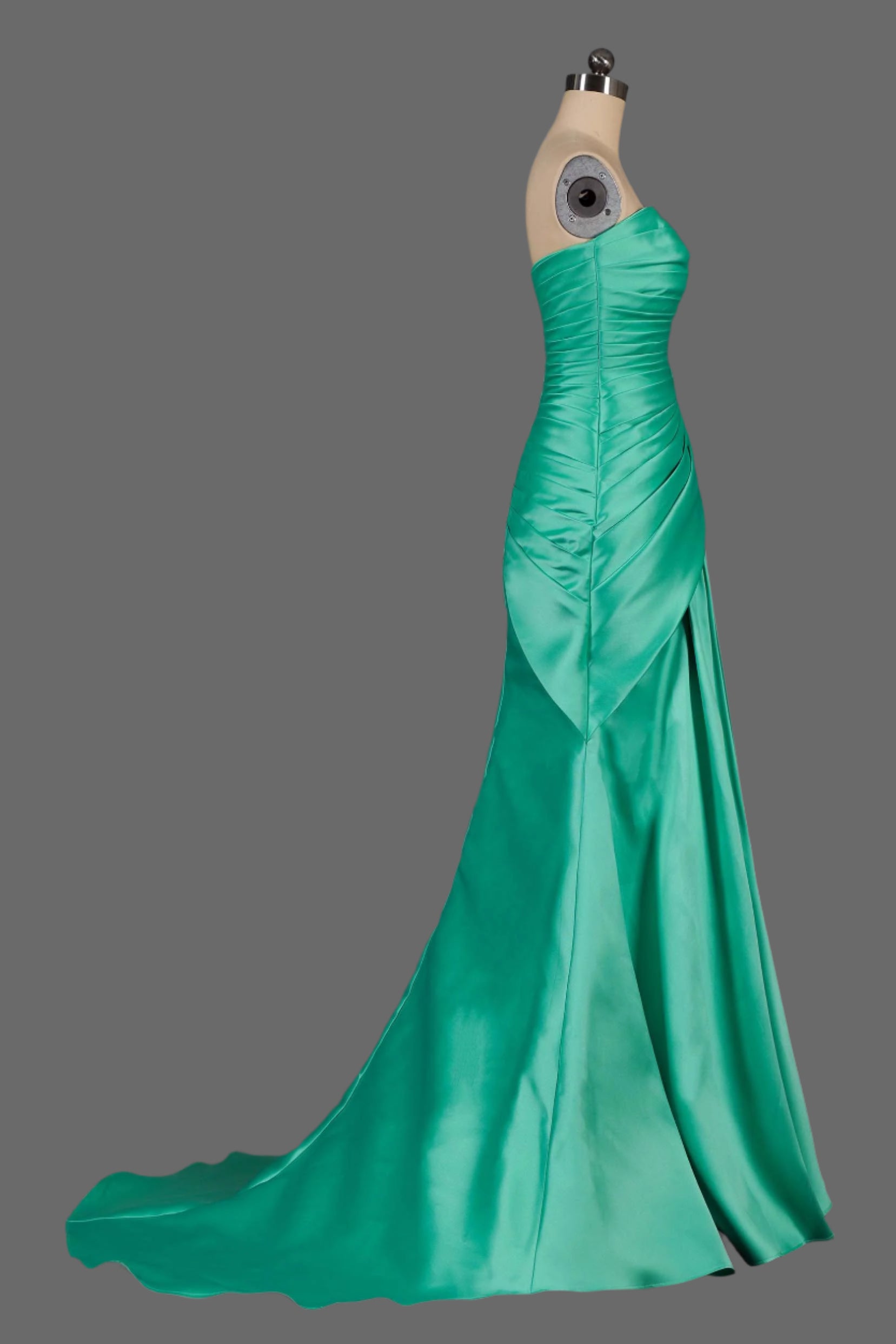 Strapless Sweetheart Neckline Ruched Bodice Satin Mermaid Dress