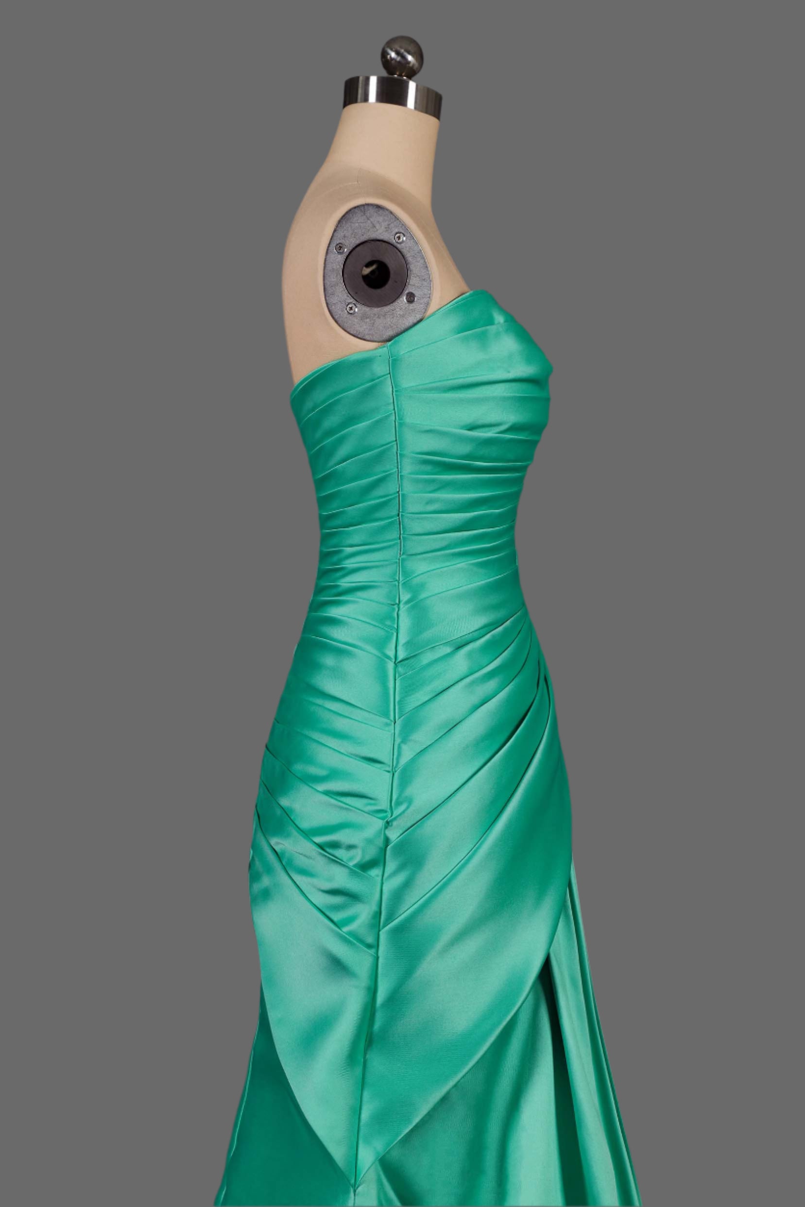 Strapless Sweetheart Neckline Ruched Bodice Satin Mermaid Dress