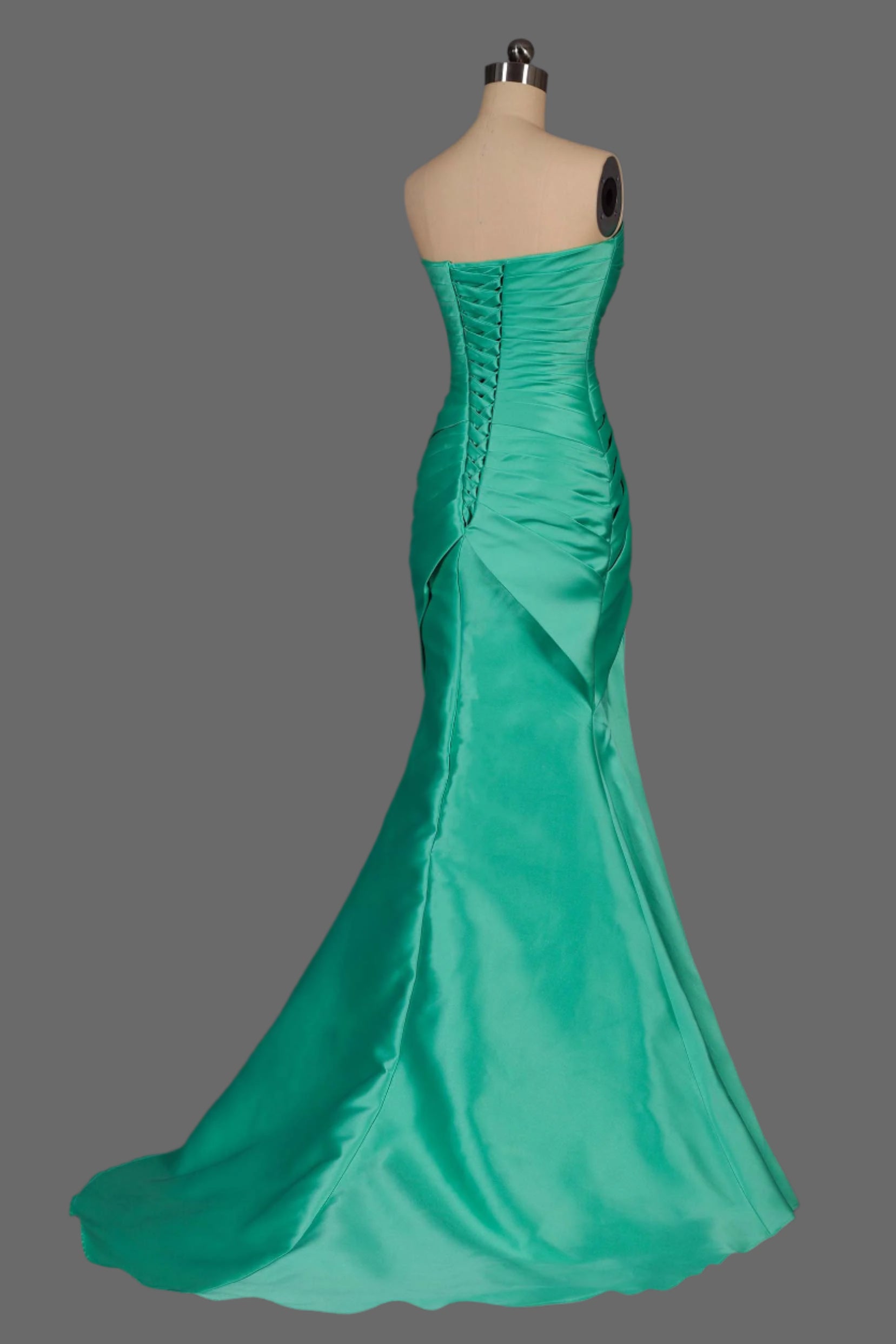 Strapless Sweetheart Neckline Ruched Bodice Satin Mermaid Dress
