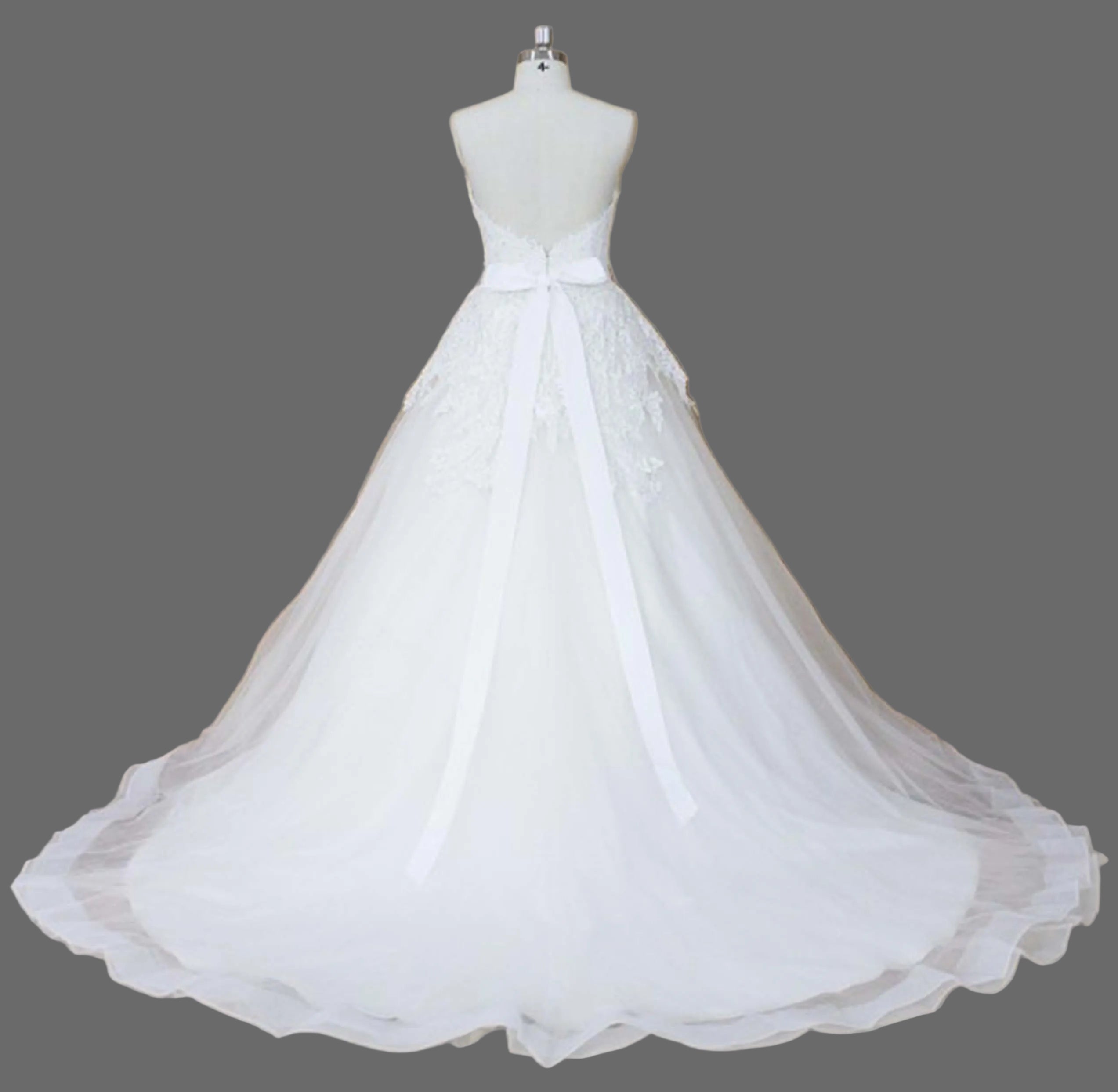 Strapless Sweetheart Beaded Lace Peplum Ball Gown Wedding Dress with Tiered Ruffle Skirt and Crystal Belt