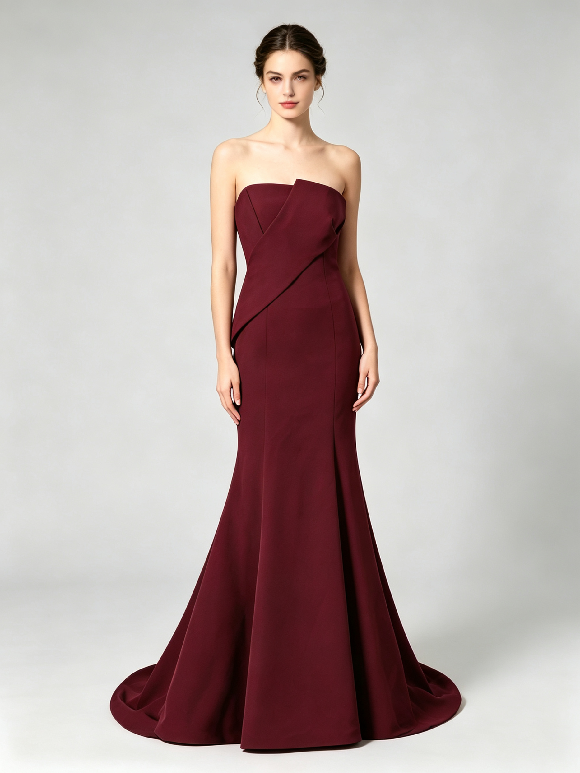 Strapless  Mermaid Dress with Sweep train