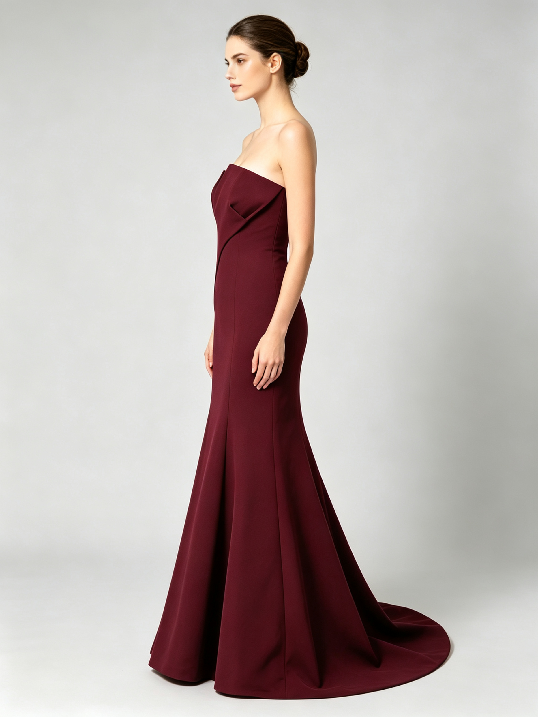 Strapless  Mermaid Dress with Sweep train