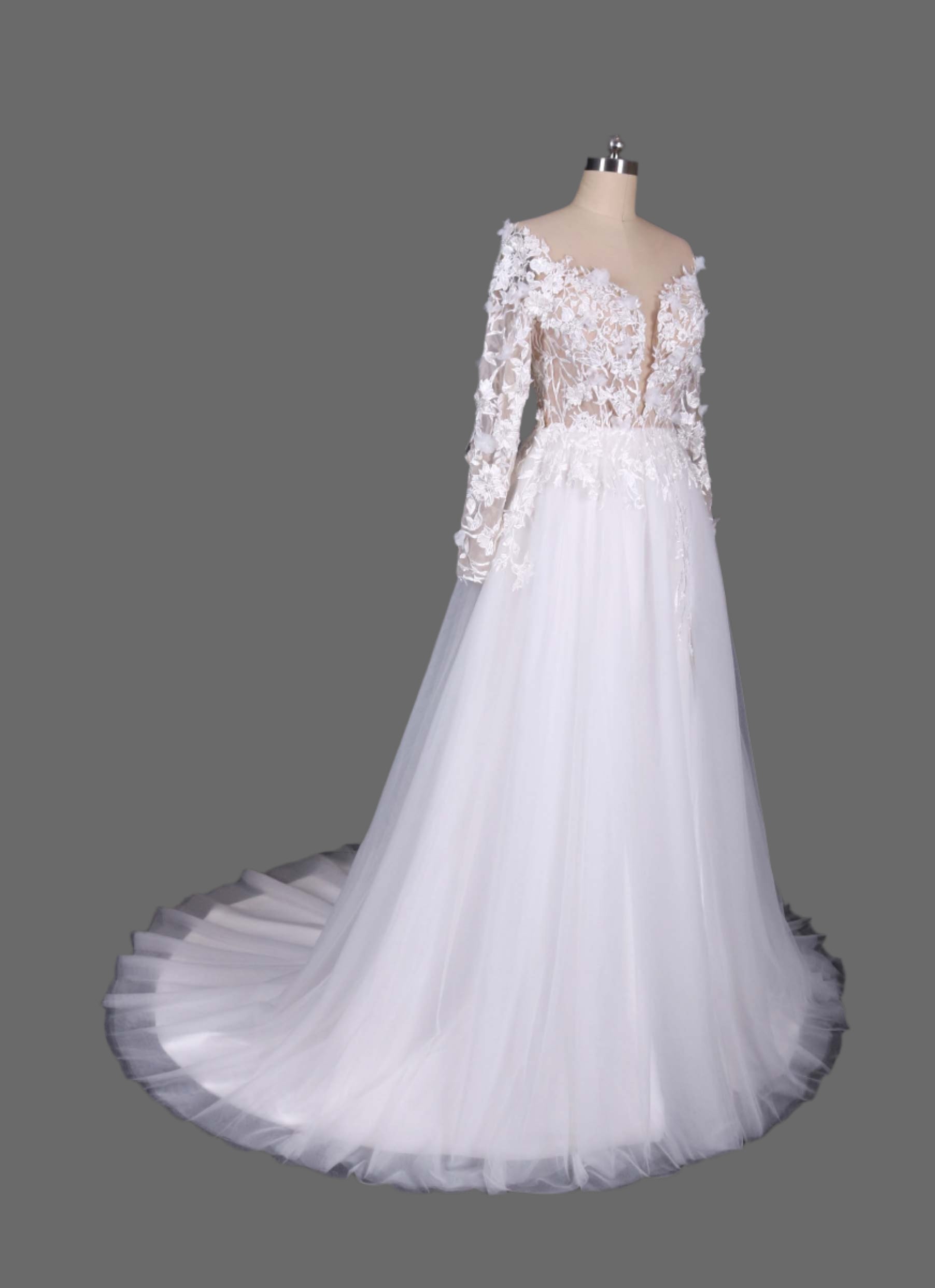 Stunning A-Line Wedding Dress - Off-Shoulder Lace Bridal Gown