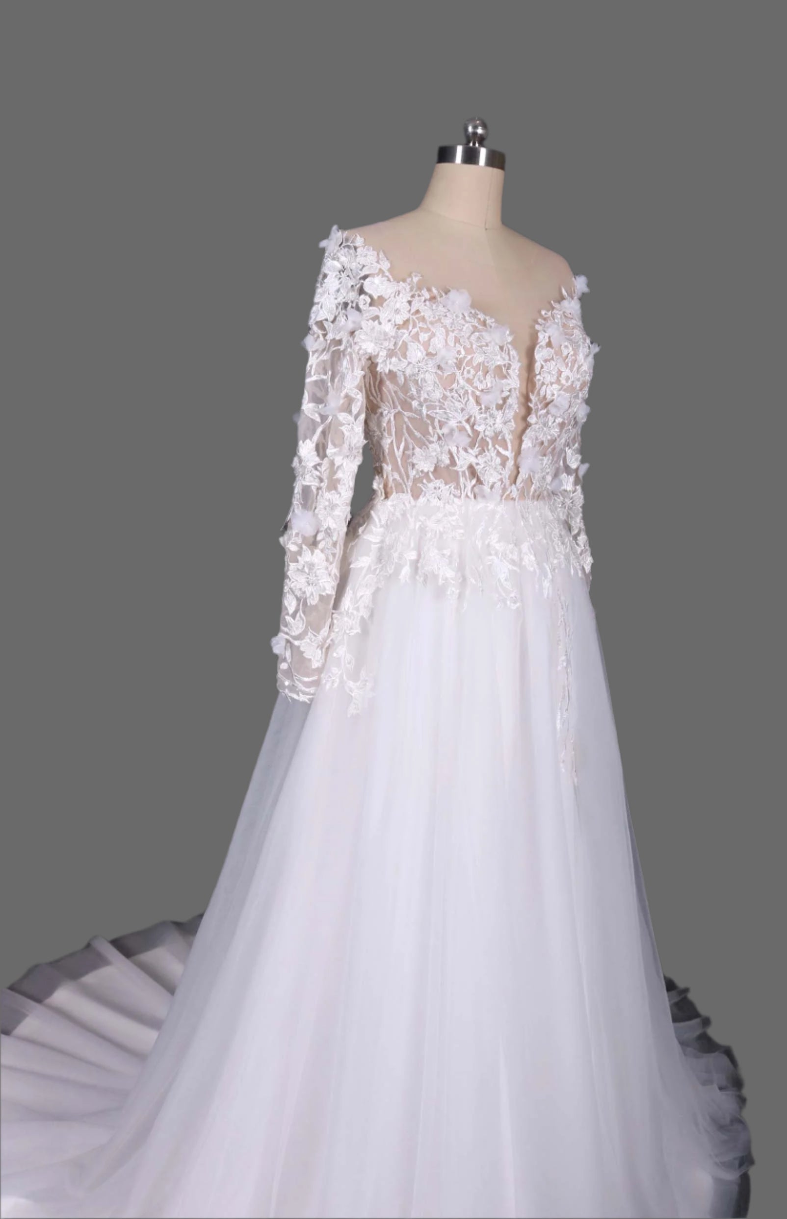 Stunning A-Line Wedding Dress - Off-Shoulder Lace Bridal Gown