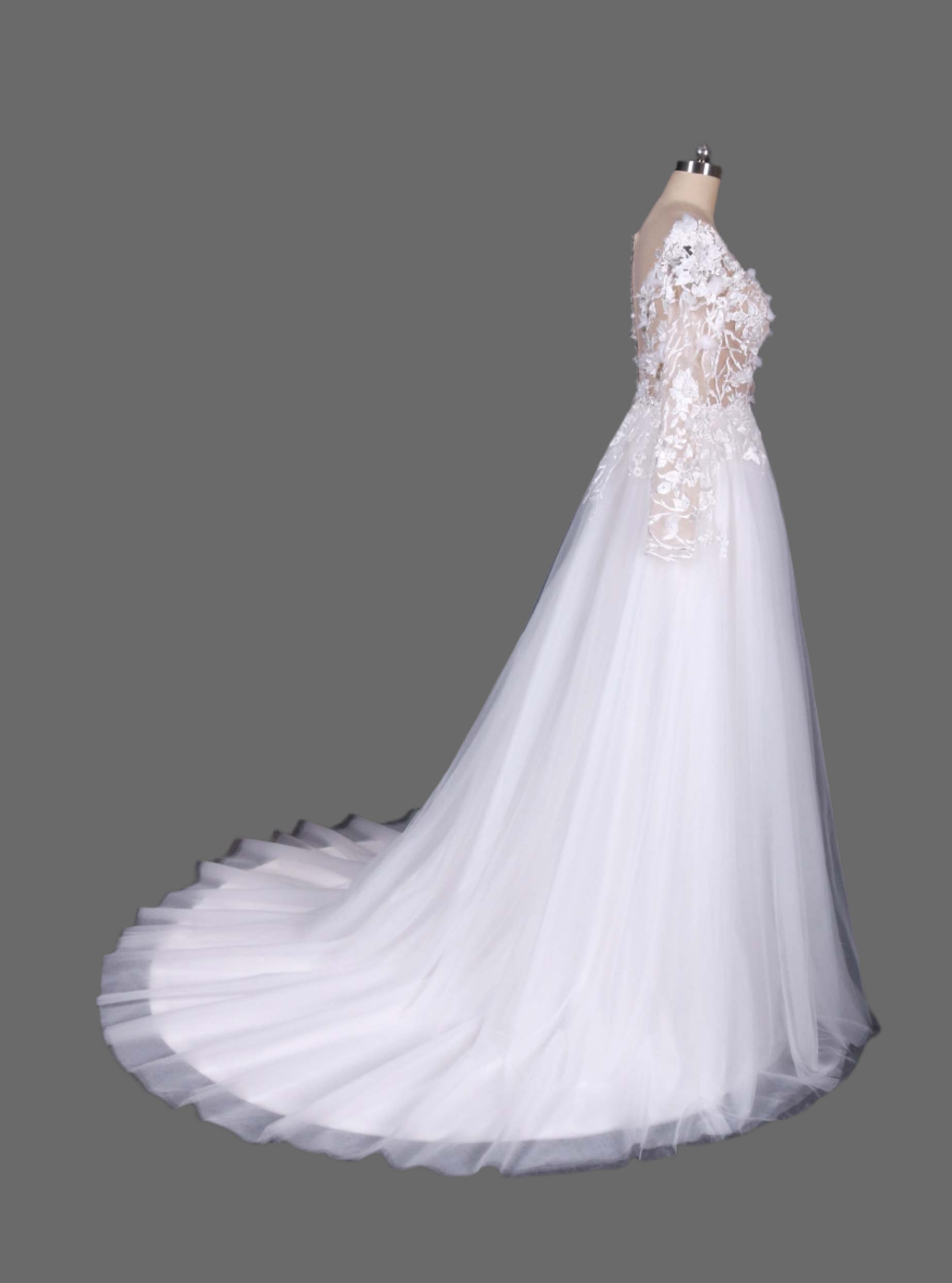 Stunning A-Line Wedding Dress - Off-Shoulder Lace Bridal Gown