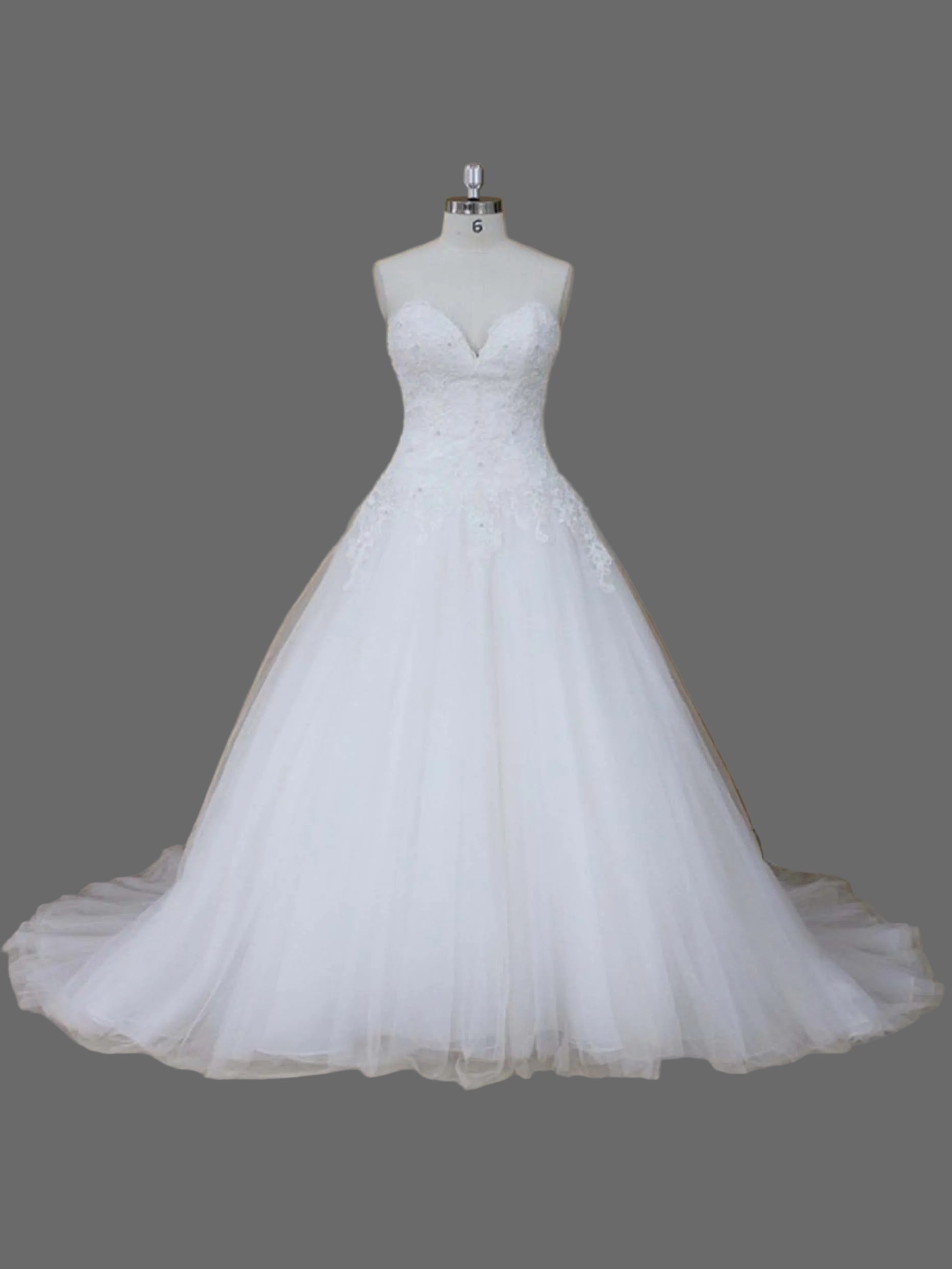 Sweetheart A-Line Wedding Dress with Tulle Skirt - Romantic Bridal Gown