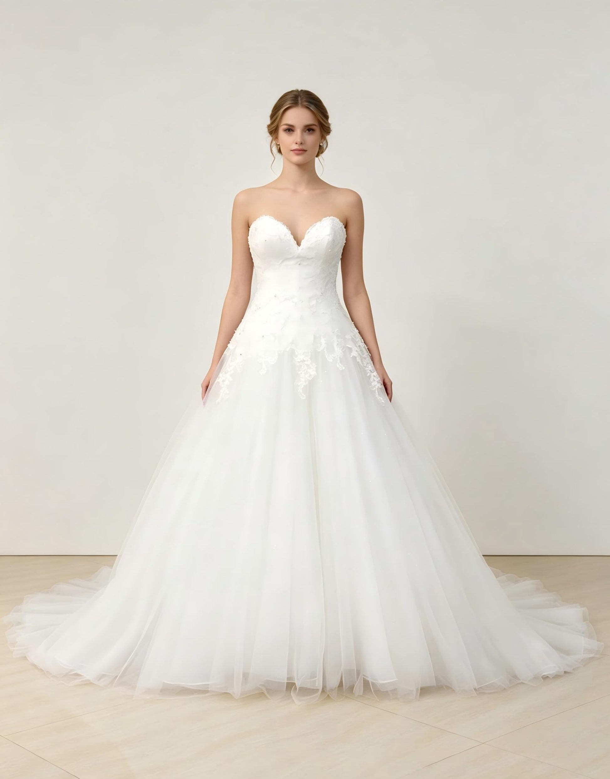Sweetheart A-Line Wedding Dress with Tulle Skirt - Romantic Bridal Gown