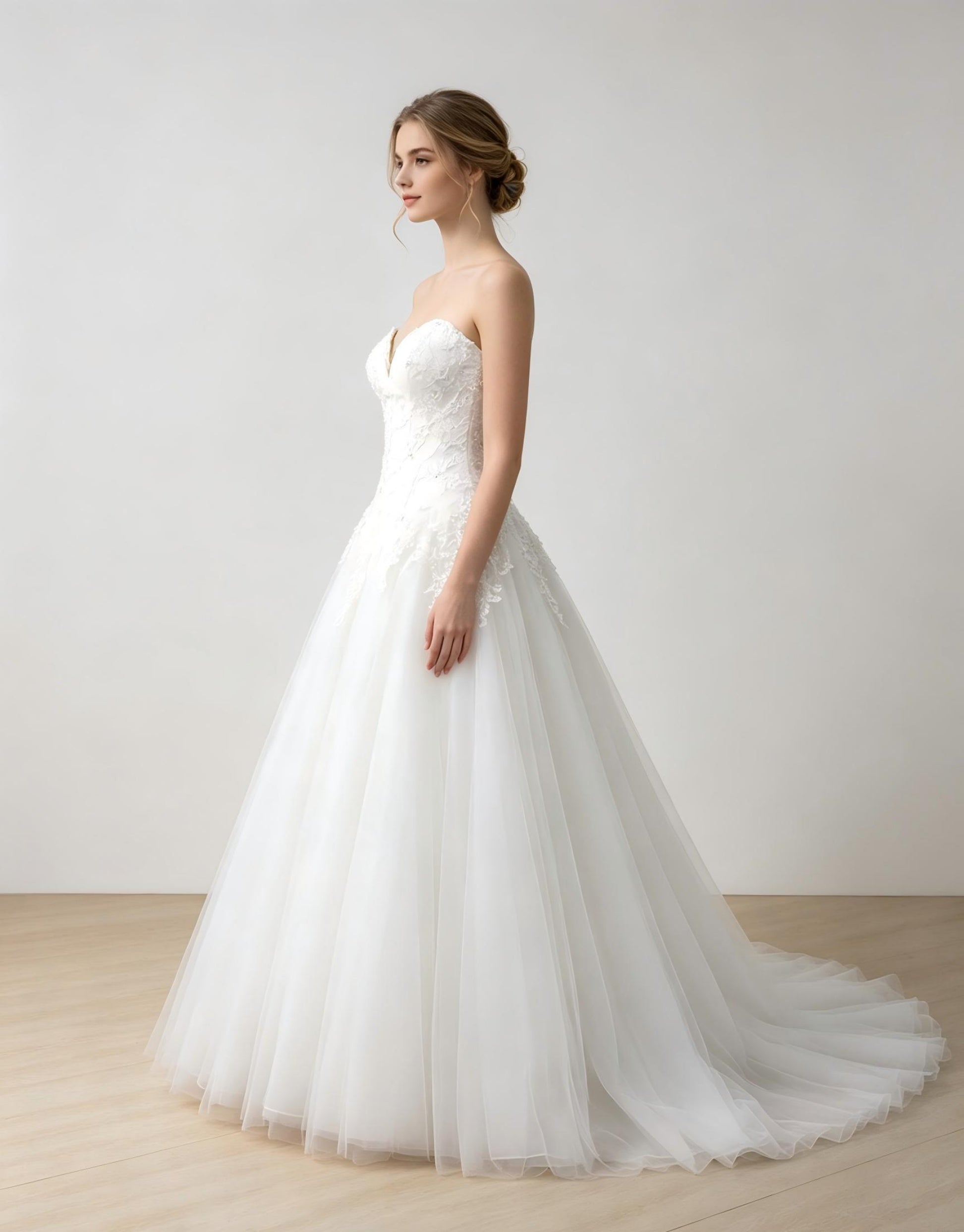 Sweetheart A-Line Wedding Dress with Tulle Skirt - Romantic Bridal Gown