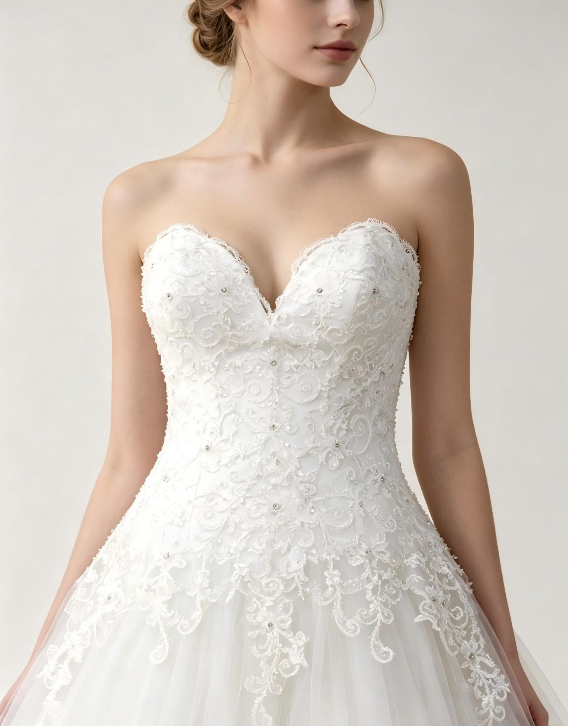 Sweetheart A-Line Wedding Dress with Tulle Skirt - Romantic Bridal Gown