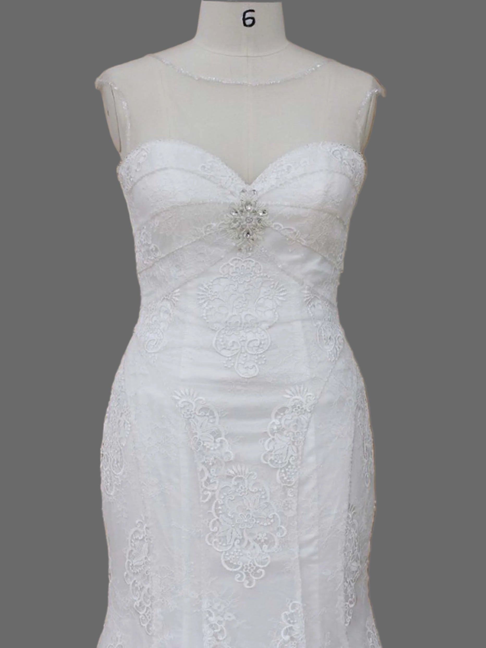 Sweetheart Mermaid Wedding Dress with Lace Appliqués & Cathedral Train