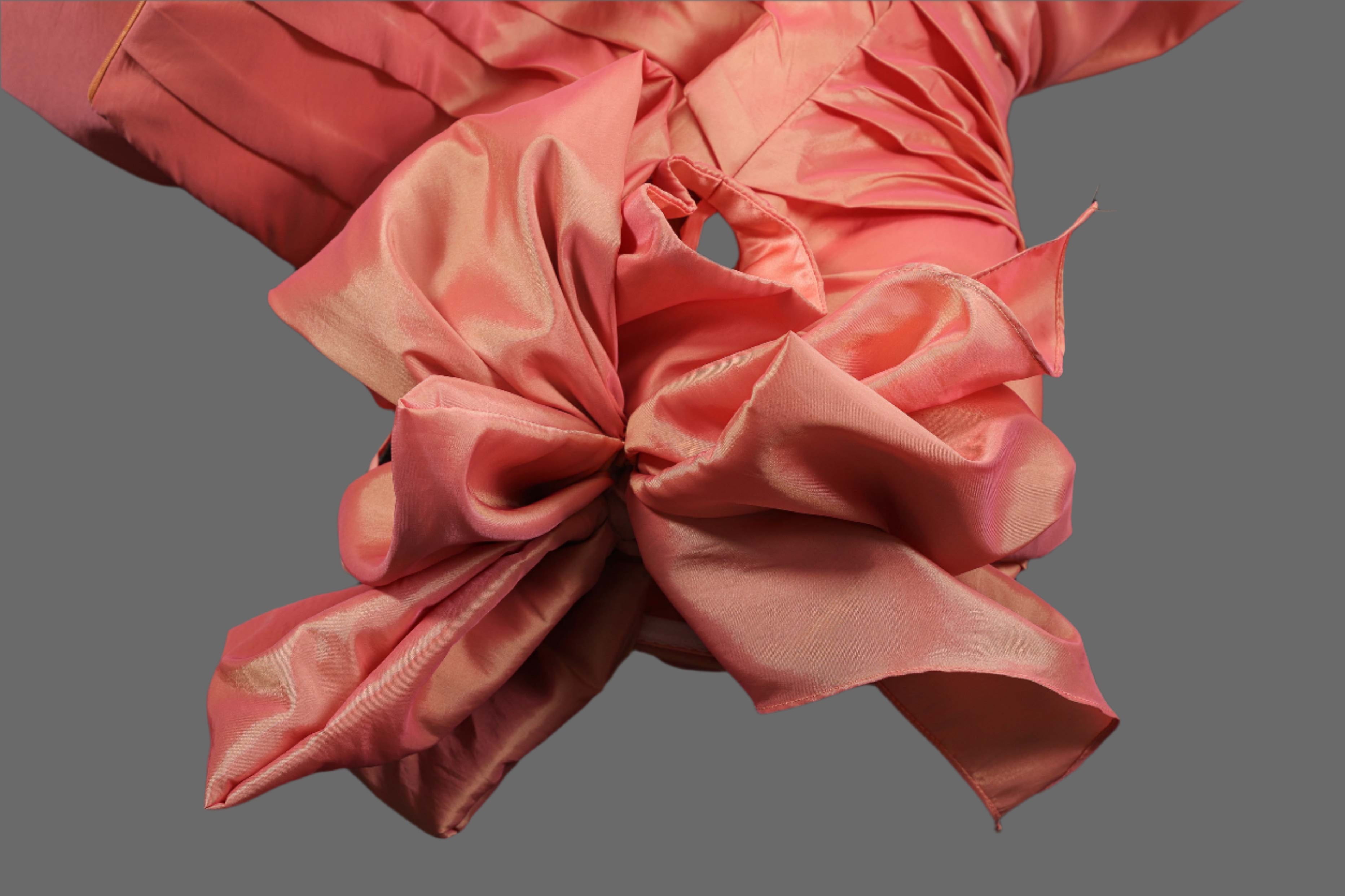 Taffeta Ball Gown with Pleated Bodice - Long Formal Evening Dress