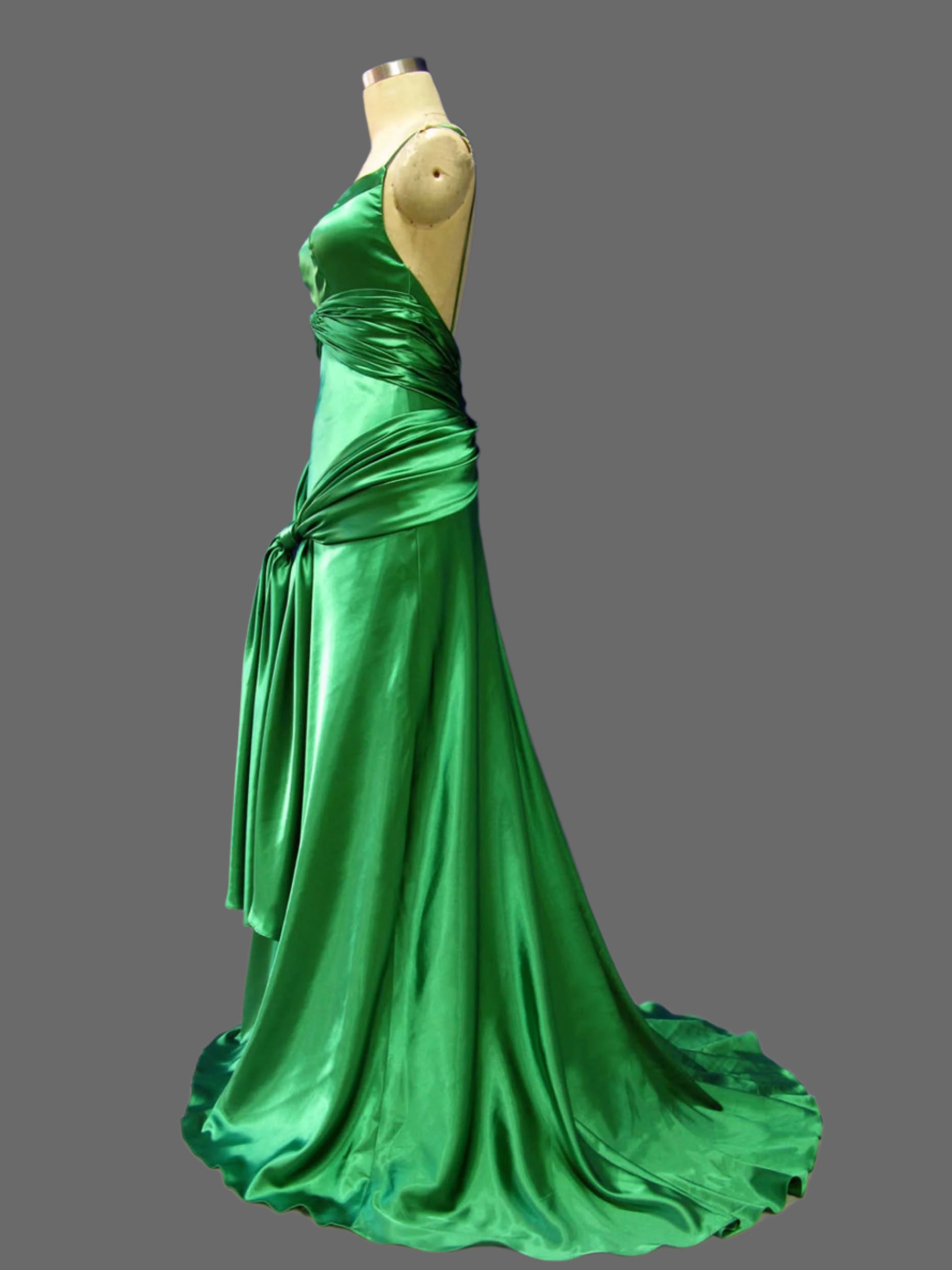 V-Neck Pleated Slim A-line Dress