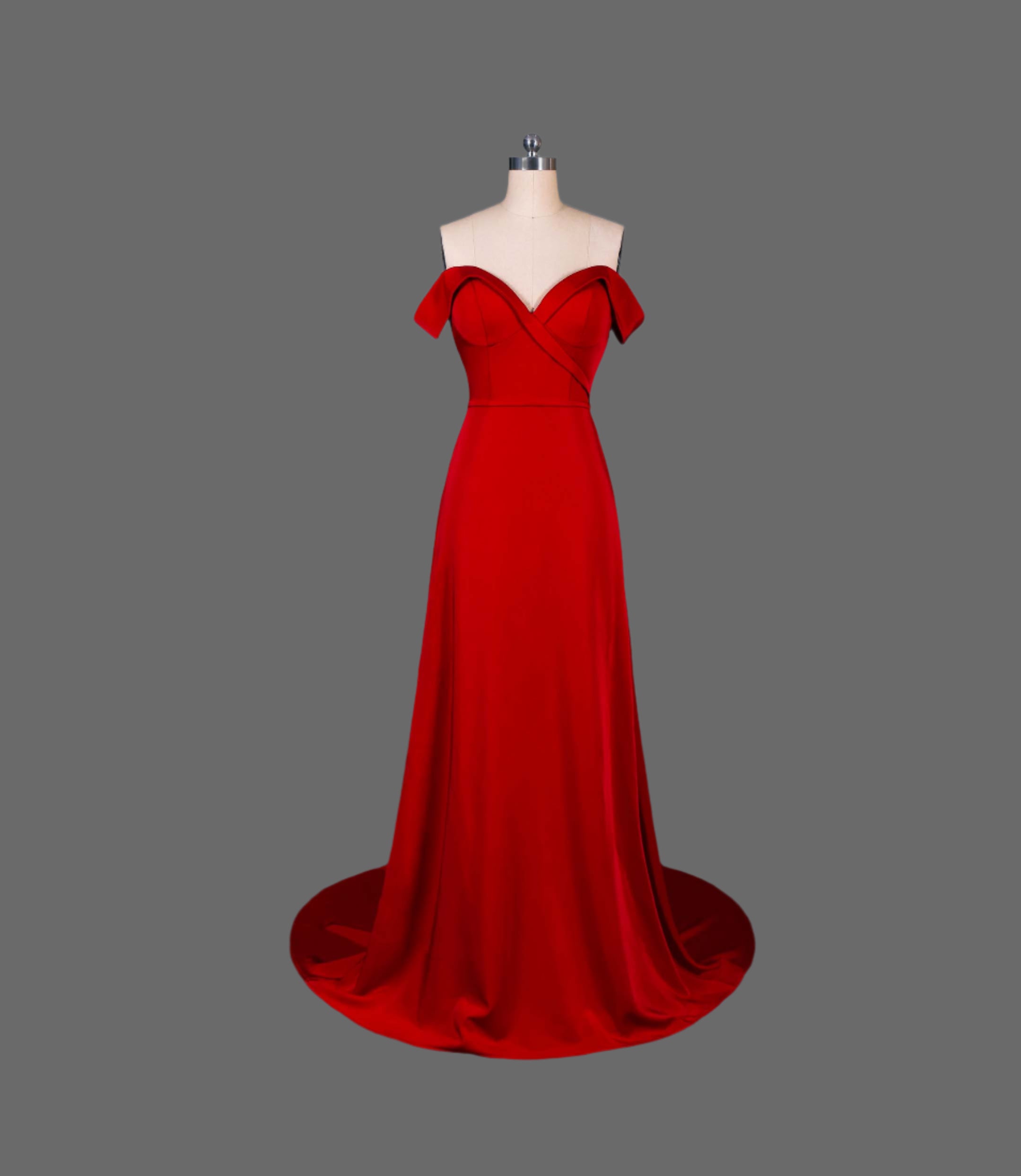 Wedding Party Formal Satin Off-Shoulder Sheath Dress