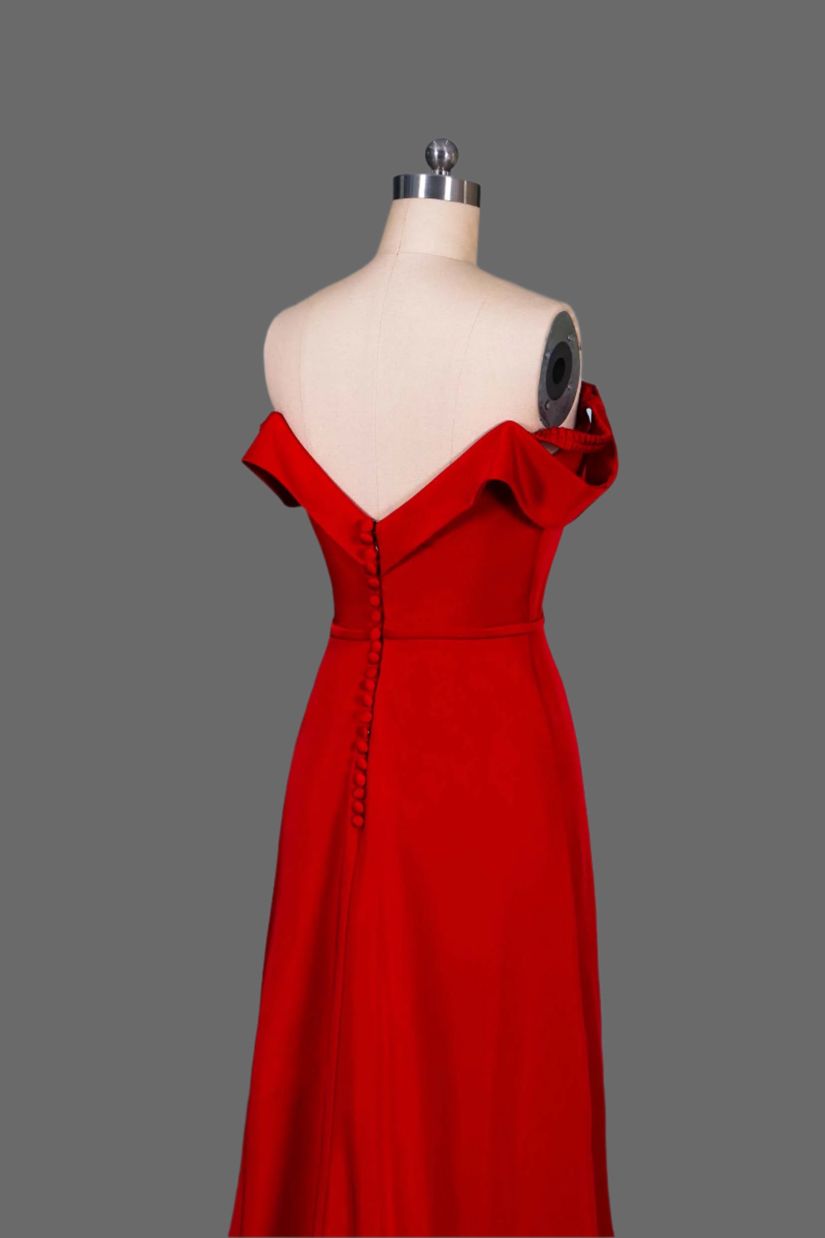 Wedding Party Formal Satin Off-Shoulder Sheath Dress