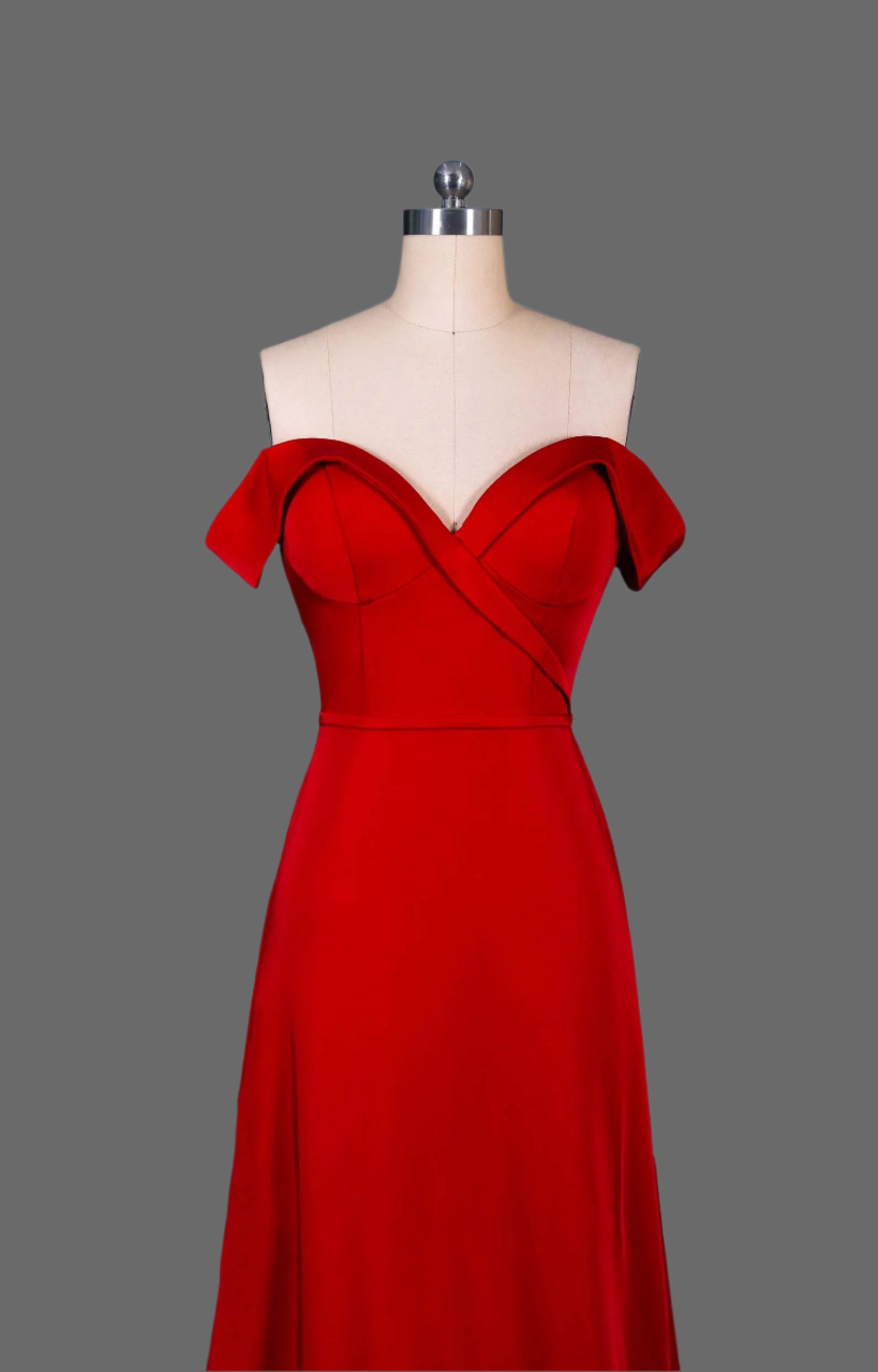 Wedding Party Formal Satin Off-Shoulder Sheath Dress