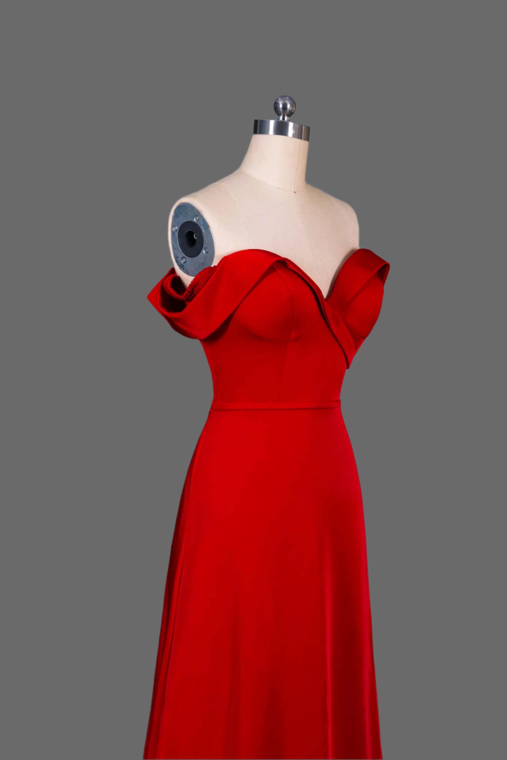 Wedding Party Formal Satin Off-Shoulder Sheath Dress